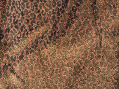 Leopard Print Fabric - Burnt Orange / Bronze Upholstery or Craft Material 3 1/2 Yards Long