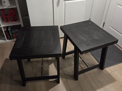 Black wooden coffee edge tables