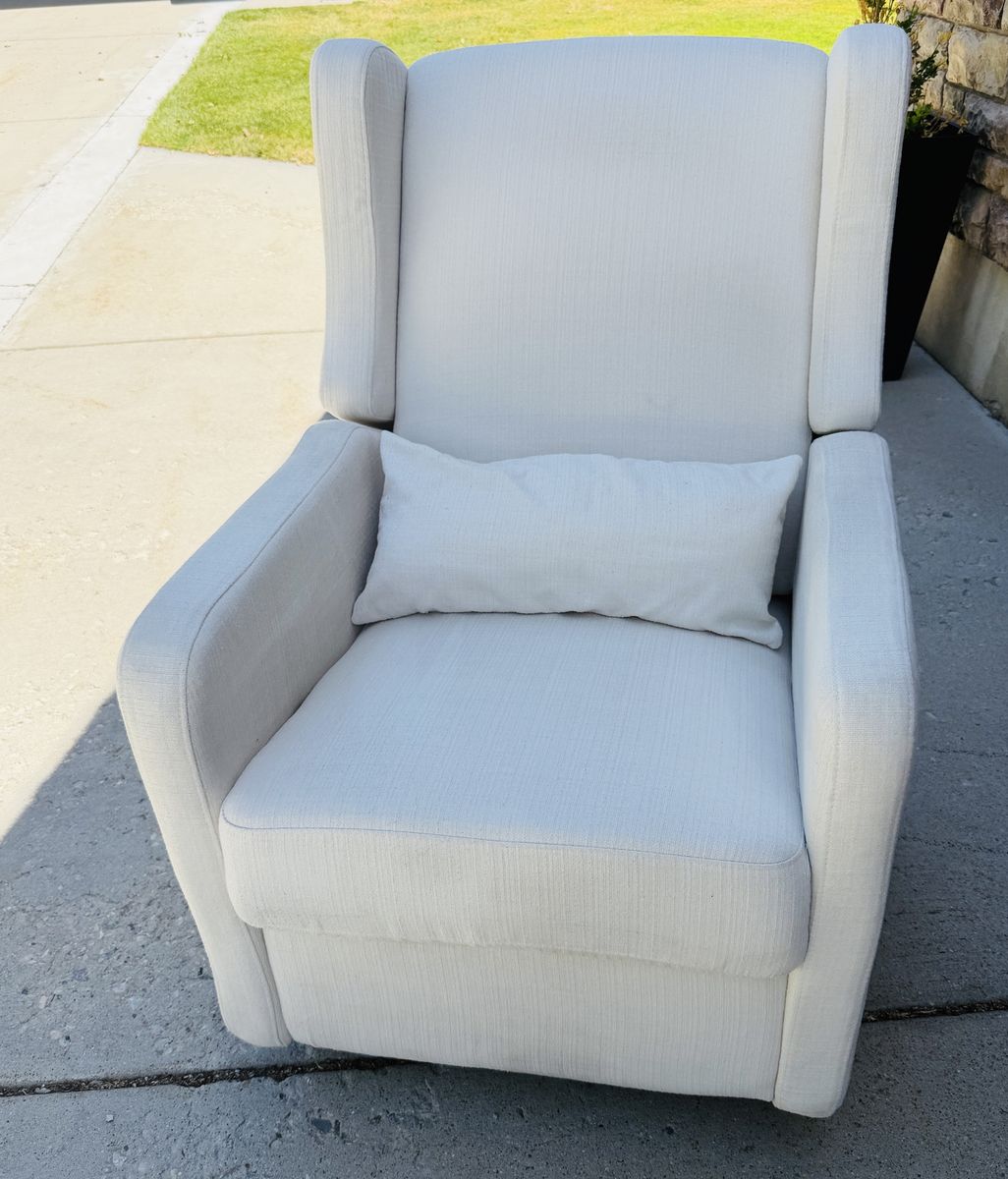 Upholstered Wingback Glider Recliner