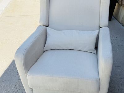 Upholstered Wingback Glider Recliner
