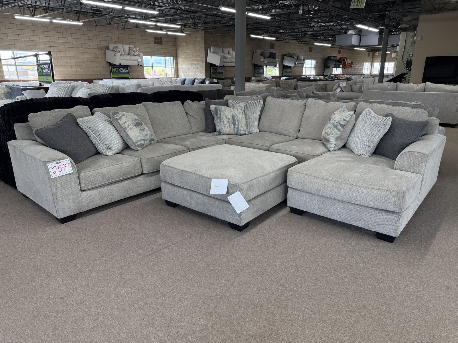 Last one! Ardsley 4pc Sectional w/ Ottoman - Living Room Furniture - Action Home Furniture