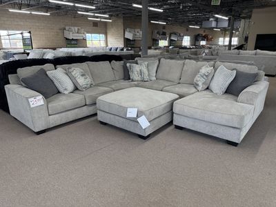 Last one! Ardsley 4pc Sectional w/ Ottoman - Living Room Furniture - Action Home Furniture