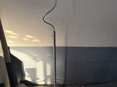 Modern Silver Floor Lamp with Adjustable Gooseneck
