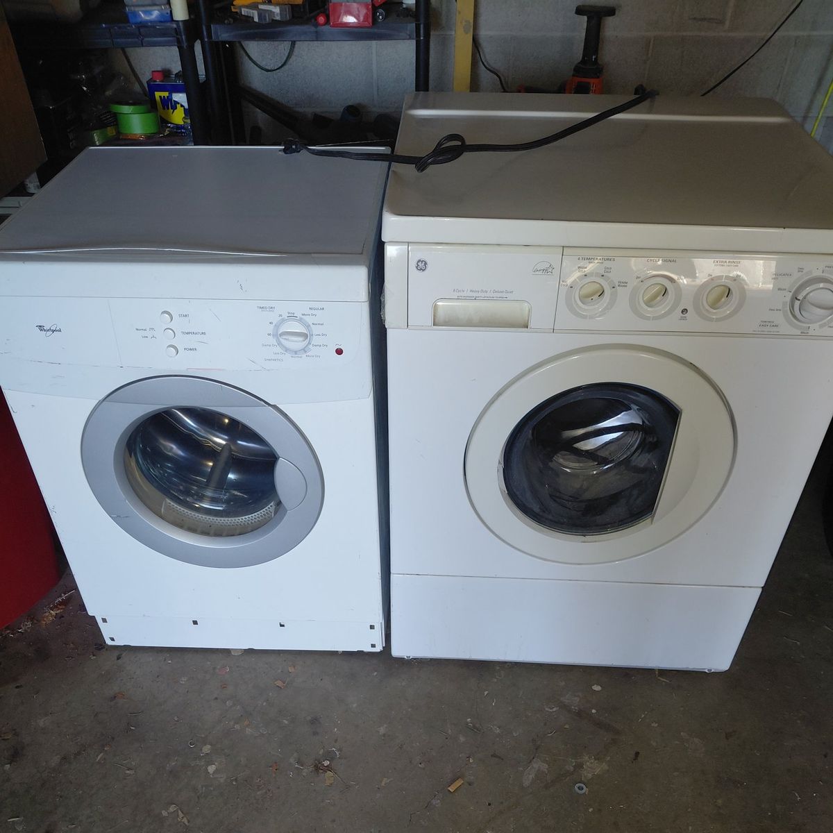 washer and electric dryer