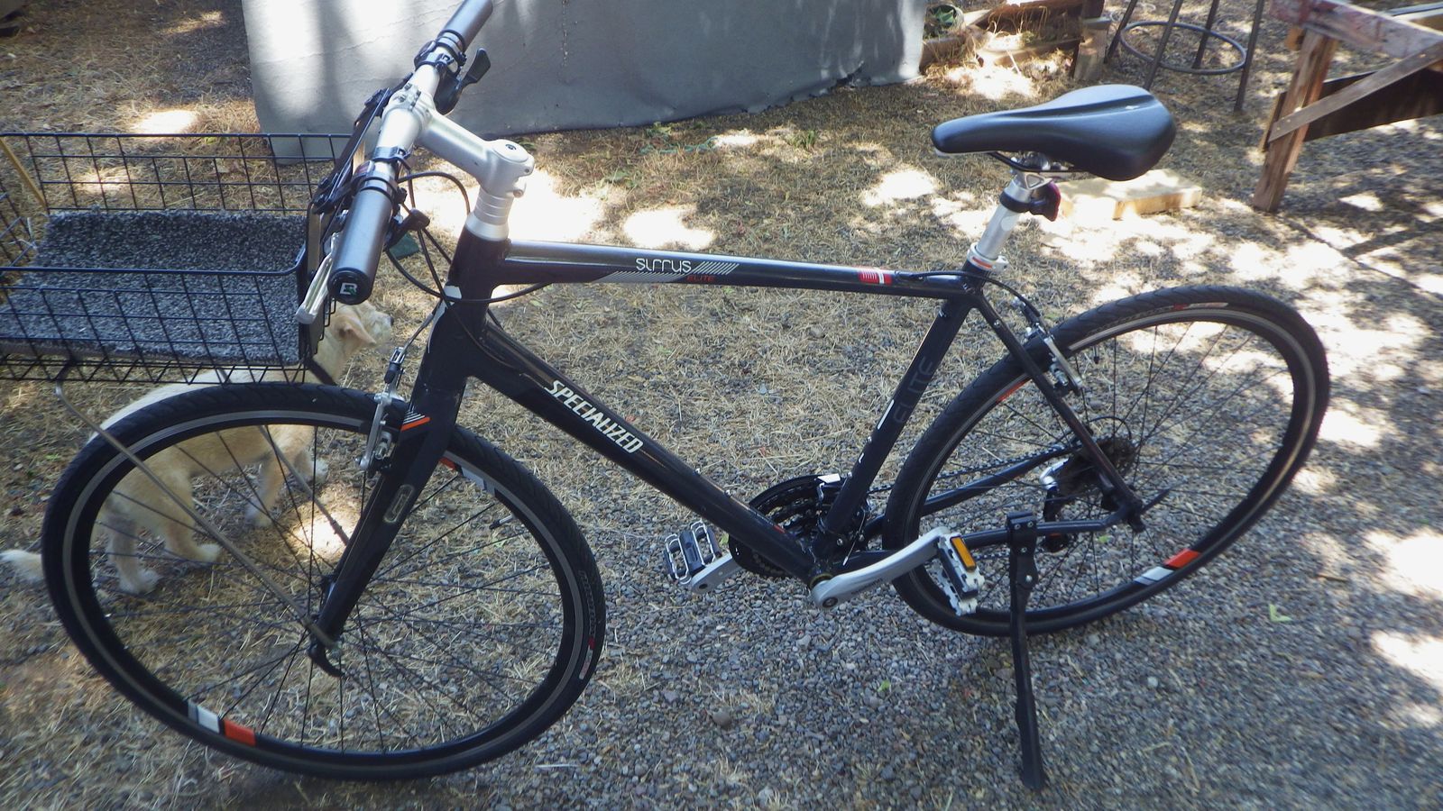 SPECIALIZED ROAD BIKE W. BASKET & KICK STAND