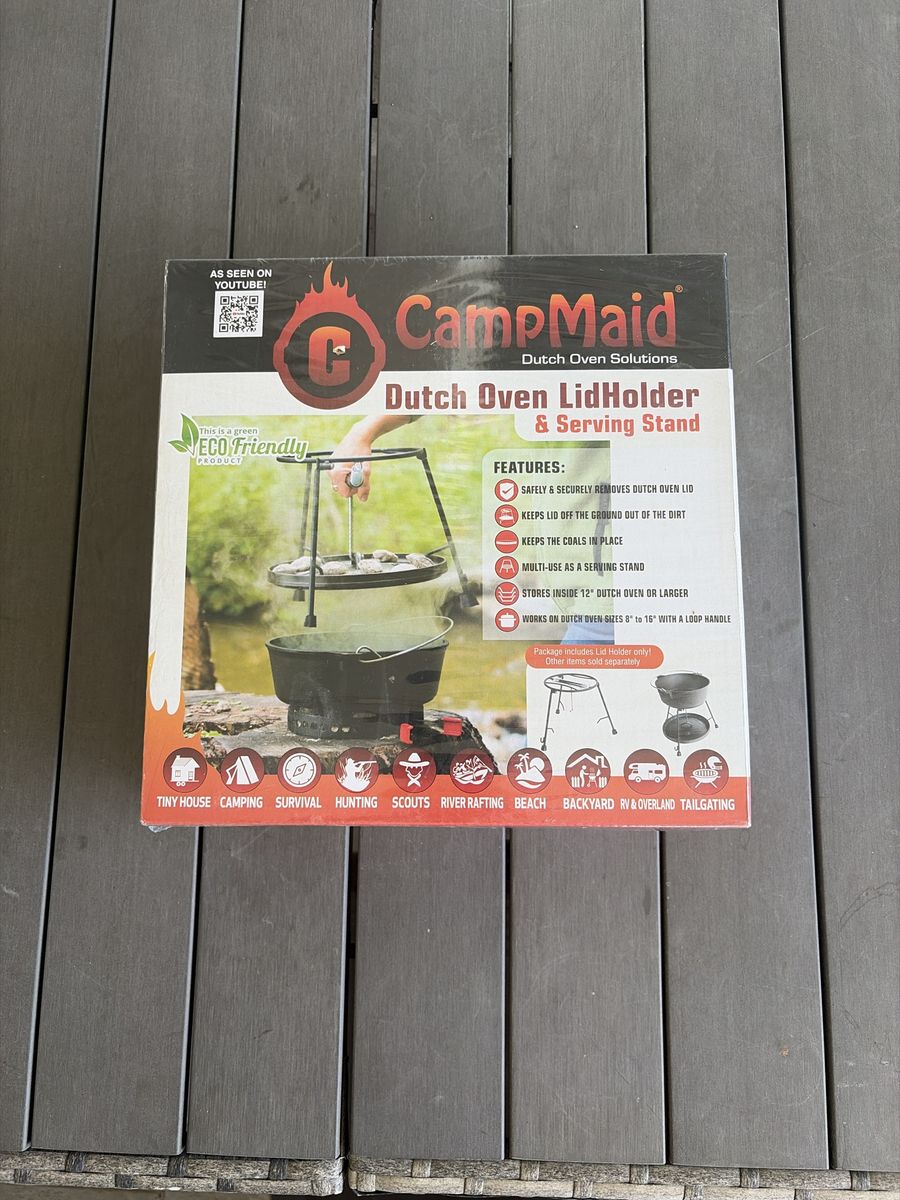 CampMaid Dutch Oven Lid Holder & Lid lifter - New in Box