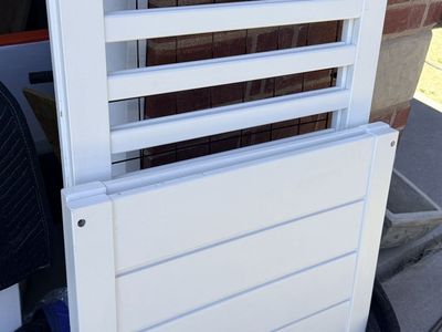 White Wooden Baby Crib Frame with Slatted Rails