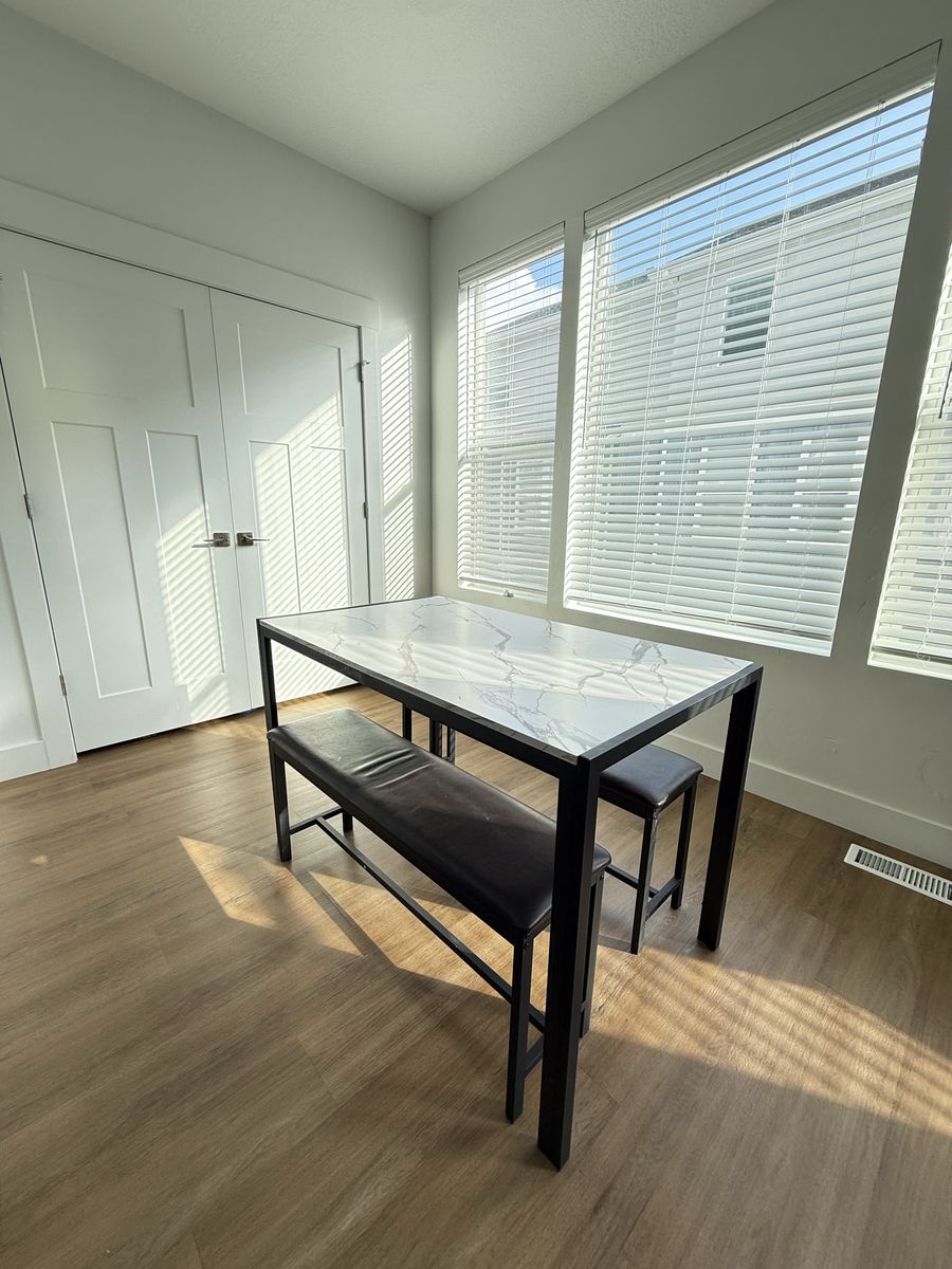 Kitchen Dining Table Set with 2 Benches