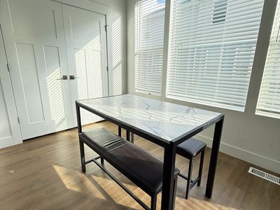 Kitchen Dining Table Set with 2 Benches