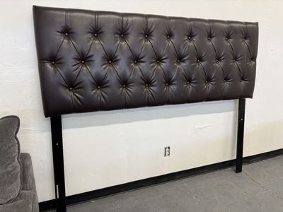 ABBYSON BROWN LEATHER KING HEADBOARD