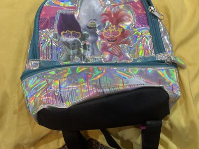 Trolls Holographic Mini Backpack - Sparkly Teal & Silver with Poppy, Branch, and Guy Diamond