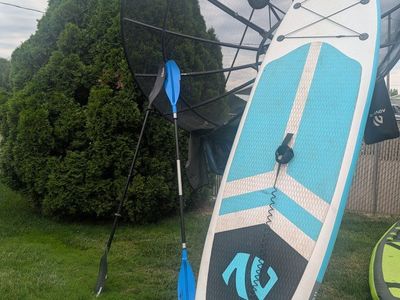 11' Advenor Inflatable Stand Up Paddle Board with Paddles and Leash