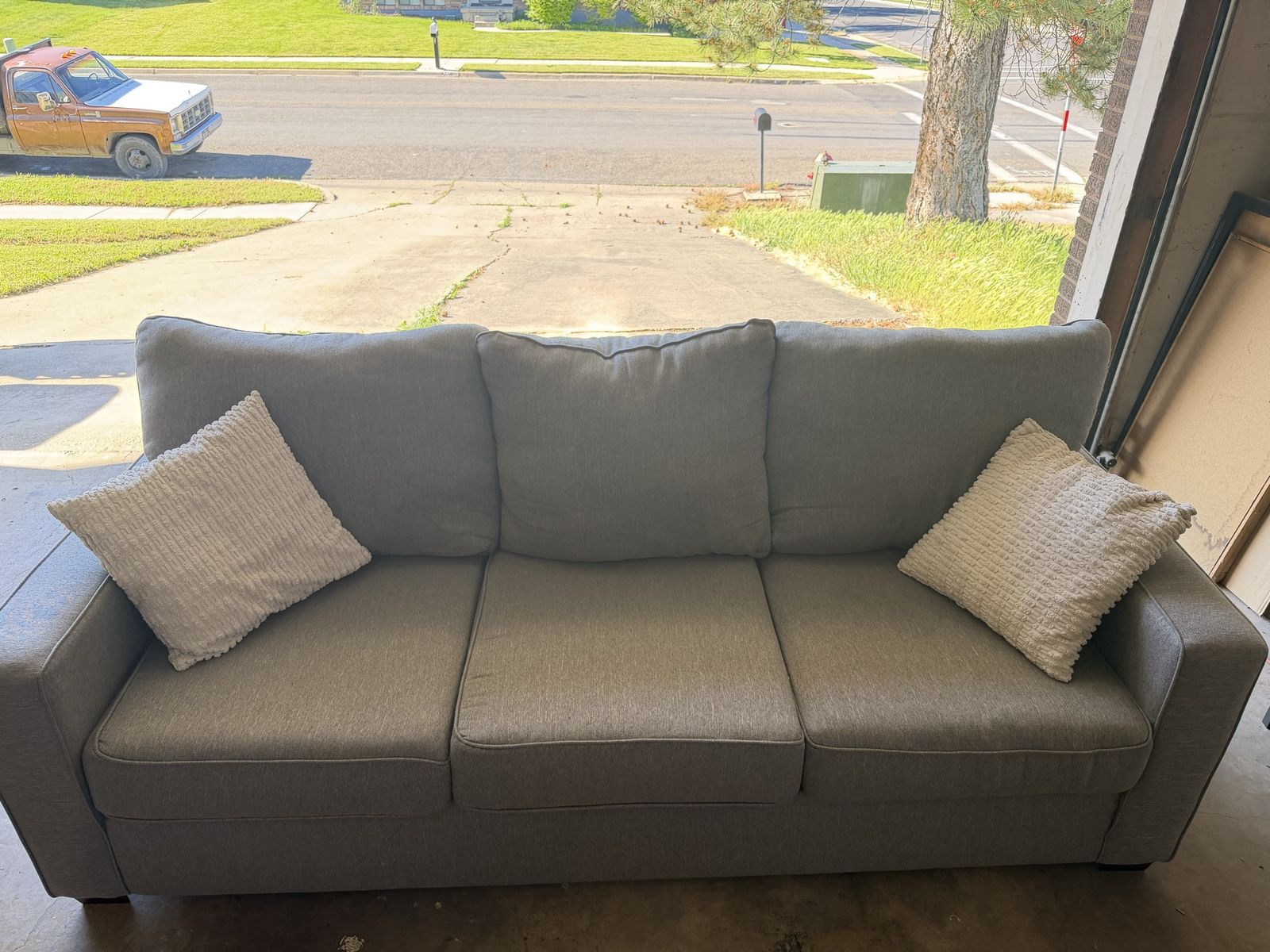 Gray 3 seat couch