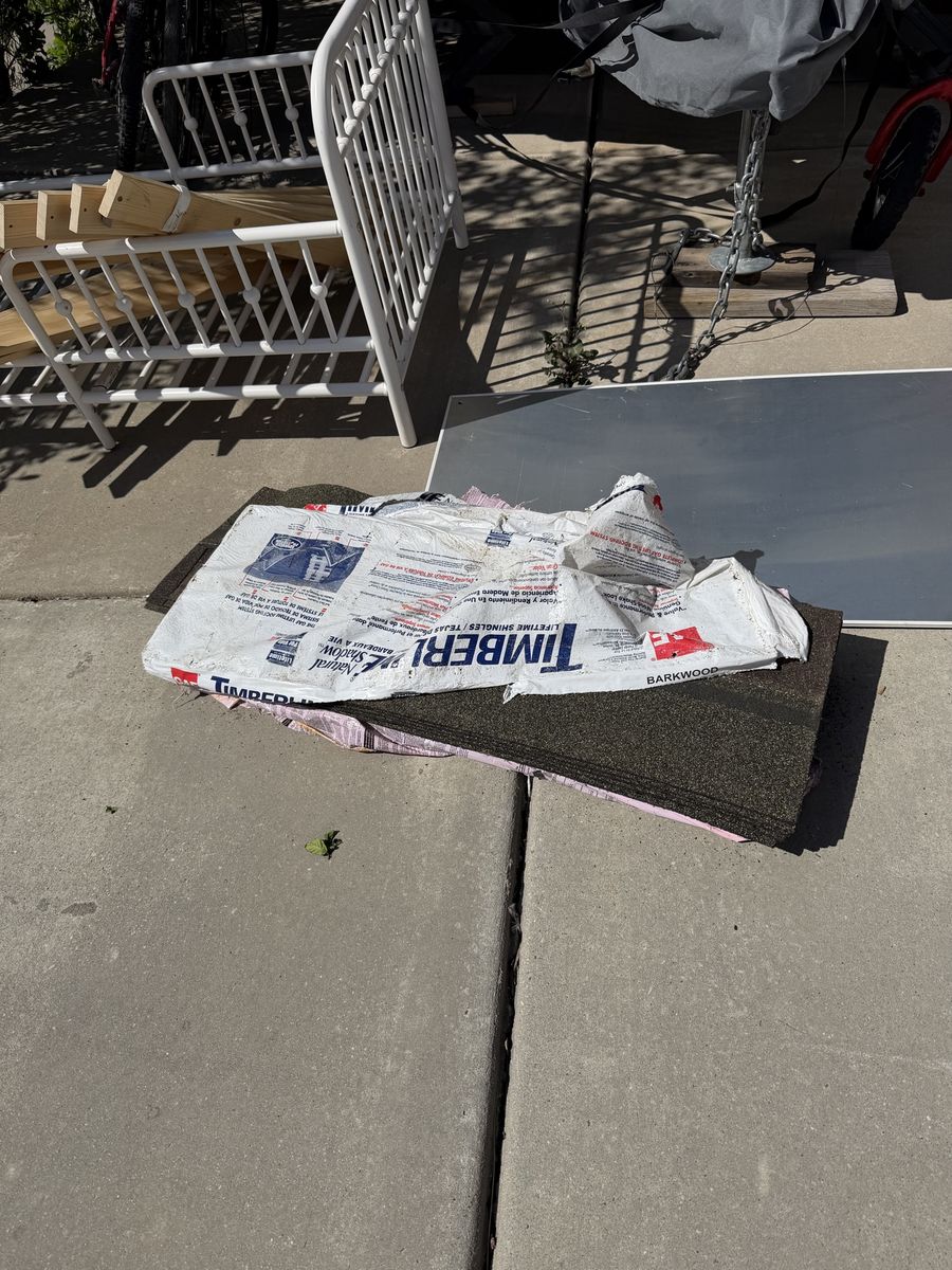 two sets of roof shingles