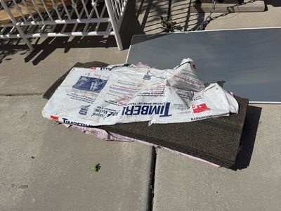 two sets of roof shingles