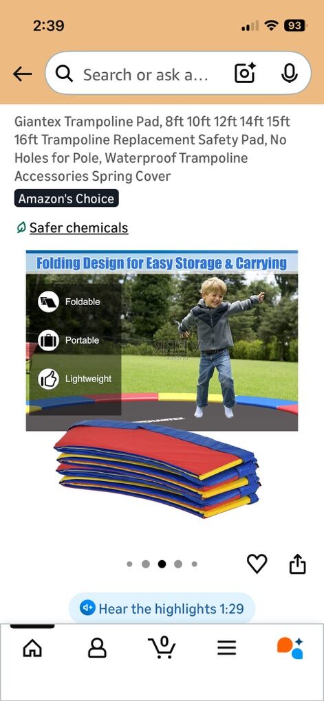 Brand New 12 Ft Trampoline Pad