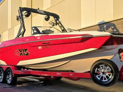 Axis Wake Research A22 Wakeboard Boat (Red/White) - Power Wedge III, Tandem Trailer Included