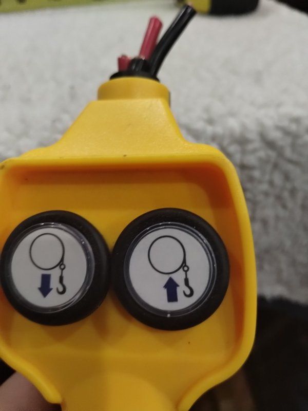 Yellow & Black Wired Hoist Control Remote Up/Down Push Button Switch