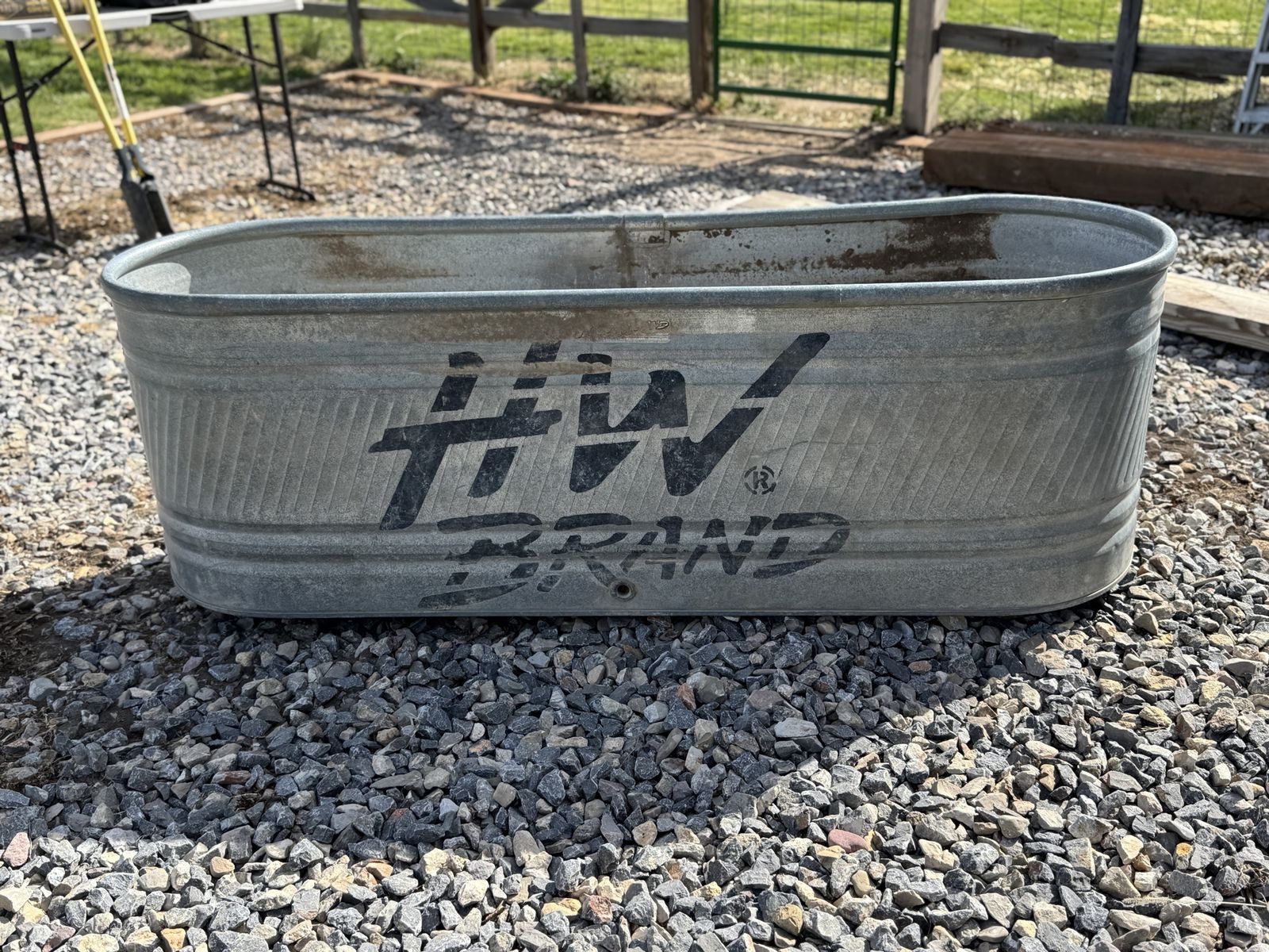 WW Brand Galvanized Stock Tank - Large Trough for Farm, Garden, or Decor