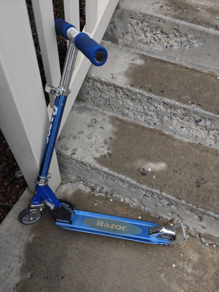 blue scooter