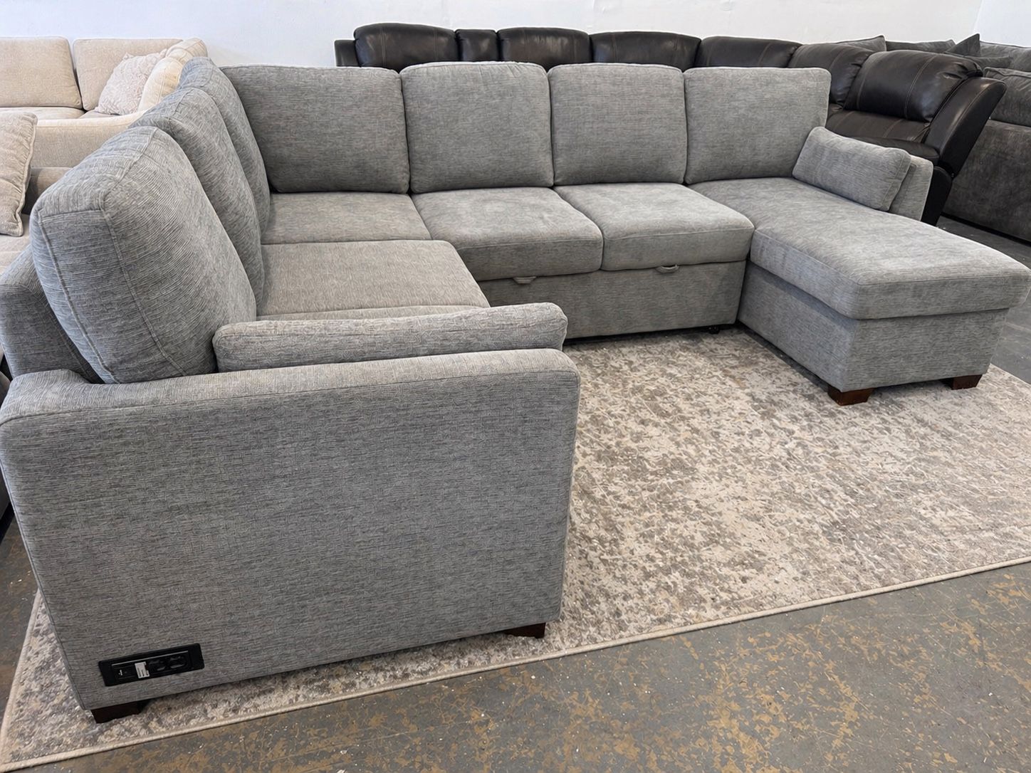 GRAY COSTCO CODDLE SLEEPER SECTIONAL SOFA COUCH