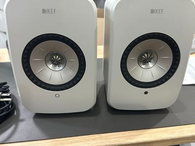 KEF LSX II LT Wireless HiFi Speakers Stone White Pair Bluetooth WiFi HDMI