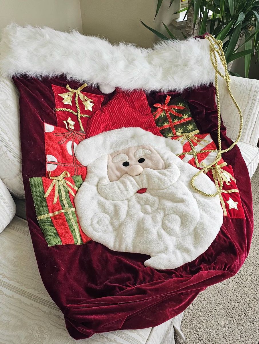 Santa Christmas Sack Large Plush Holiday Gift Bag with Presents
4ftx3ft