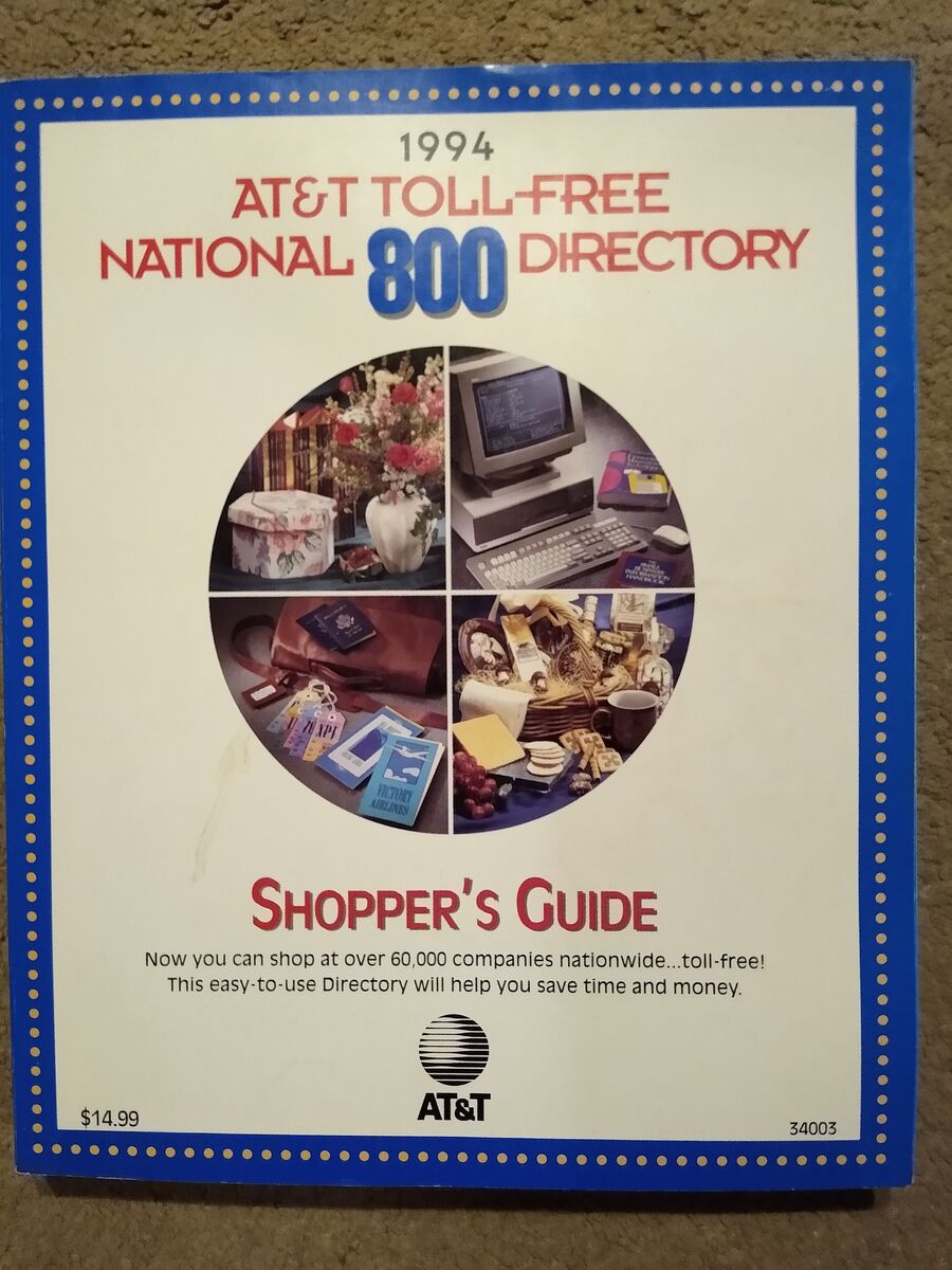AT&T Toll Free National 800 Directory - Vintage