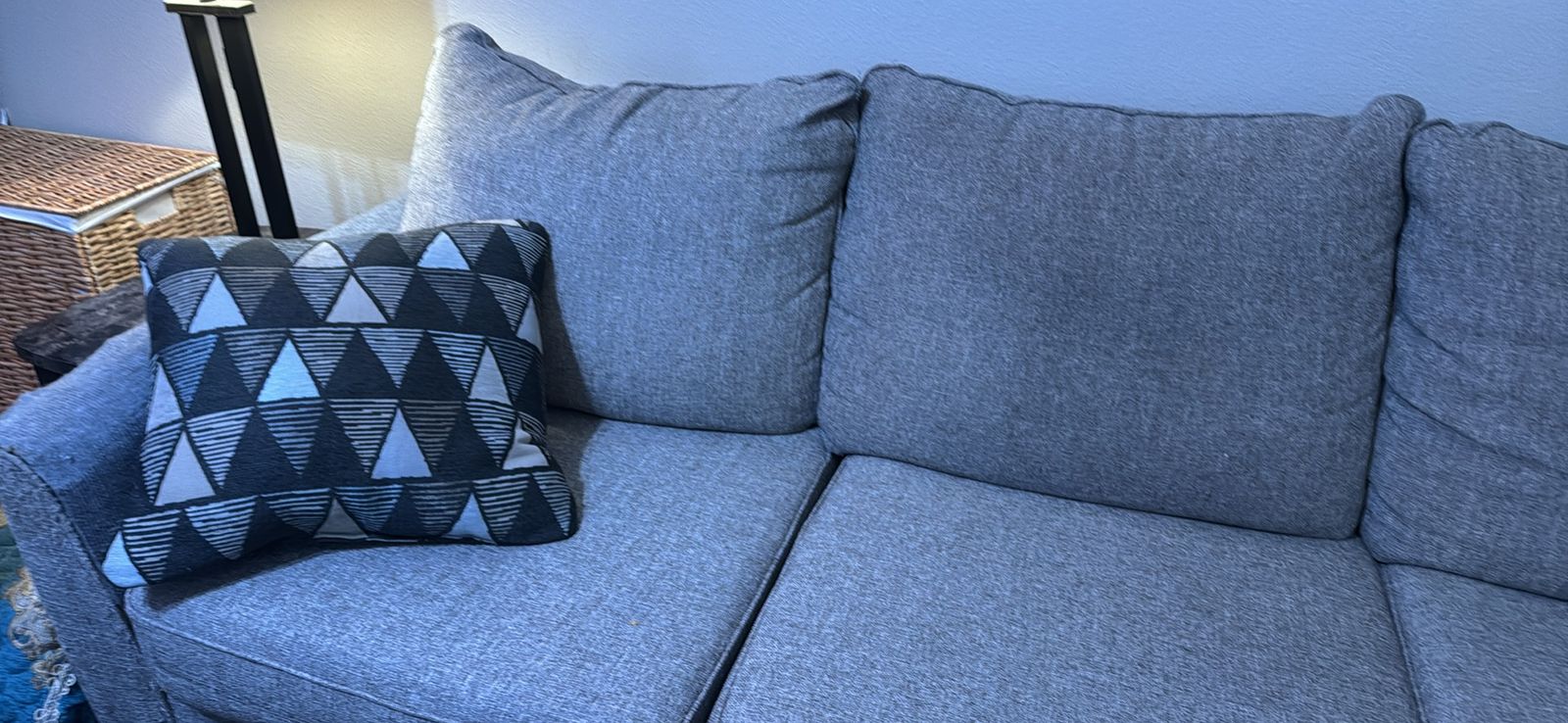 Grey Sectional Sofa with Cushions