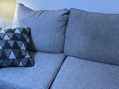 Grey Sectional Sofa with Cushions
