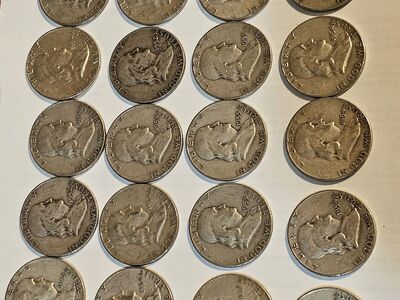 Silver Half Dollars ($10 Face Rolls) – Franklin, Walking Liberty, Kennedy (90% & 40%)