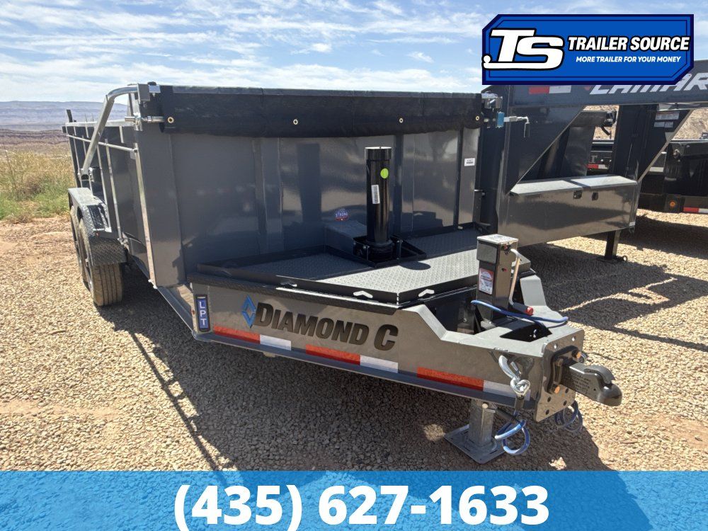 7x14 Diamond C LPT 210 Dump Trailer - 32" Sides - 23K GVWR - Board Brackets