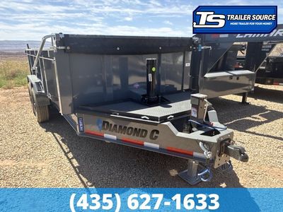 7x14 Diamond C LPT 210 Dump Trailer - 32" Sides - 23K GVWR - Board Brackets