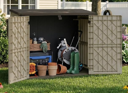 Waterproof Outdoor Storage Box 36 Cu Ft with Lockable Doors