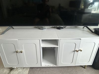 tv stand 72 inch length/ pet bed area