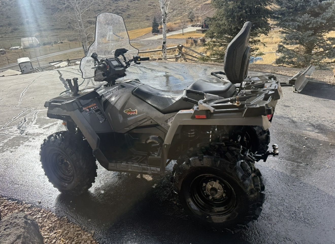 Polaris Sportsman 570 ATV with Windshield and Snow Plow