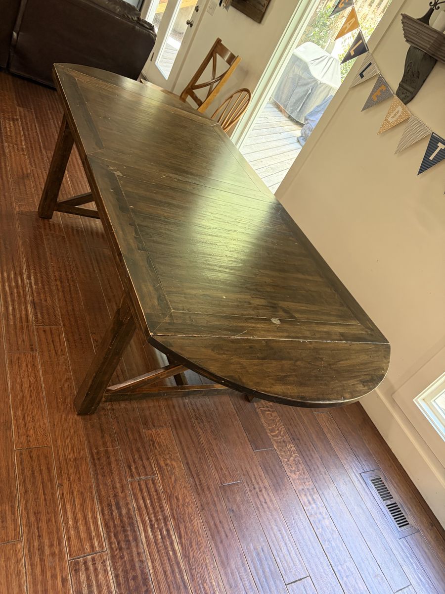 Solid Wood Kitchen Dining Table - Needs Refinishing