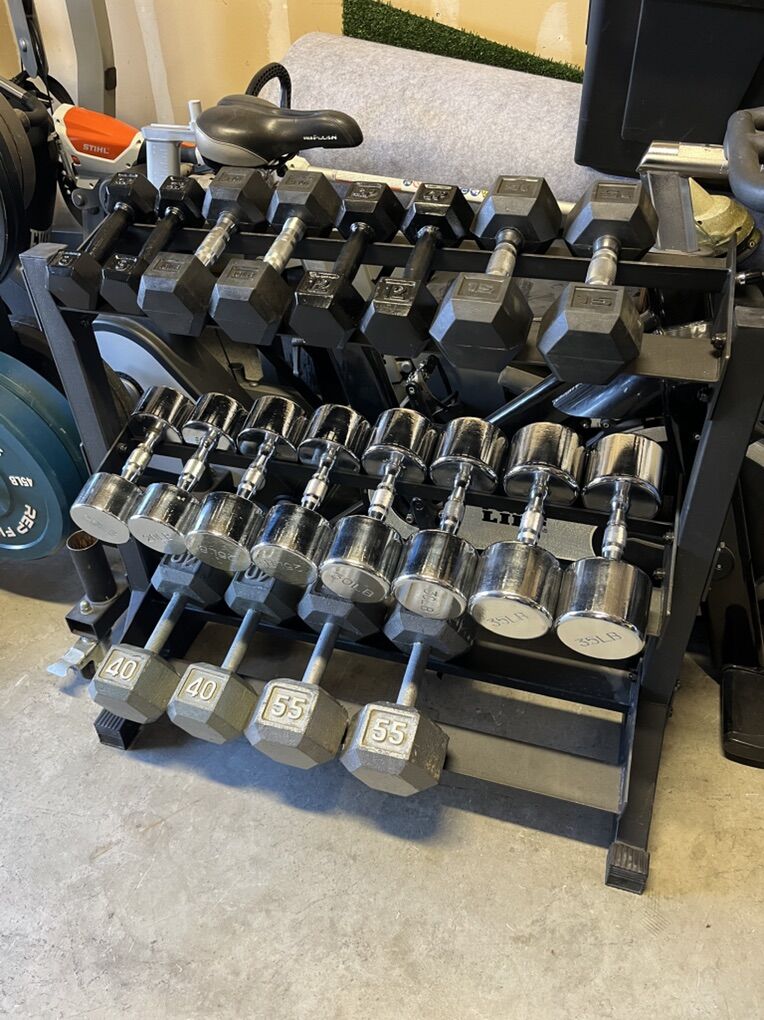 500LB Dumbbell Set & Rack