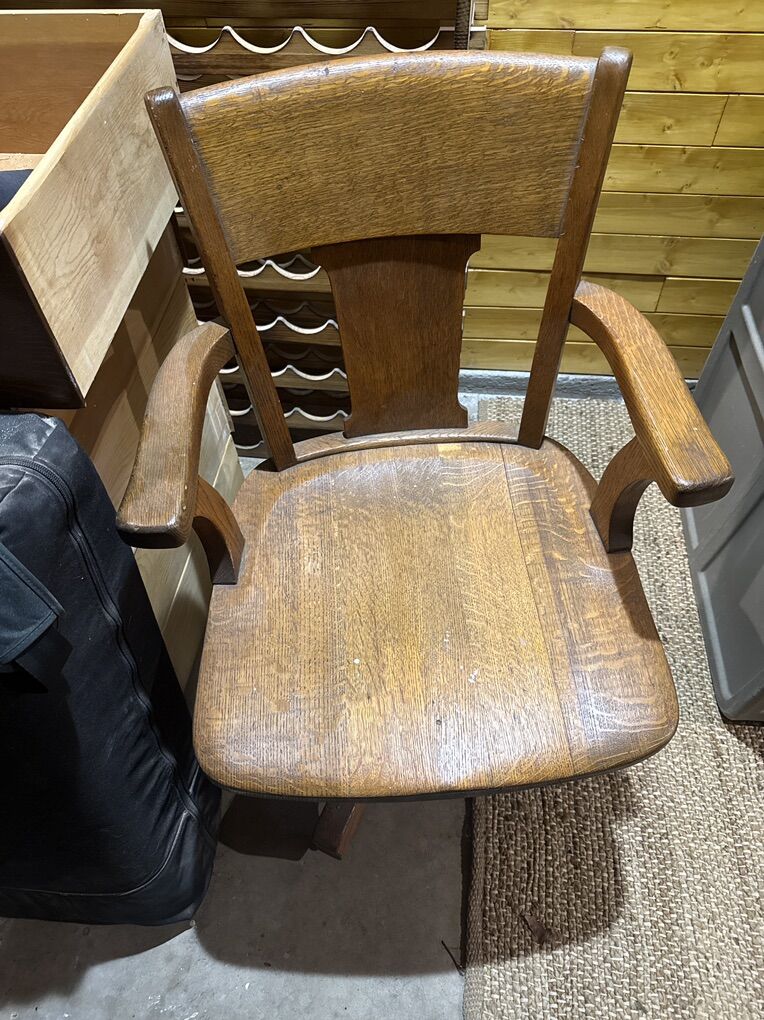 Wooden Rolling Office Chair