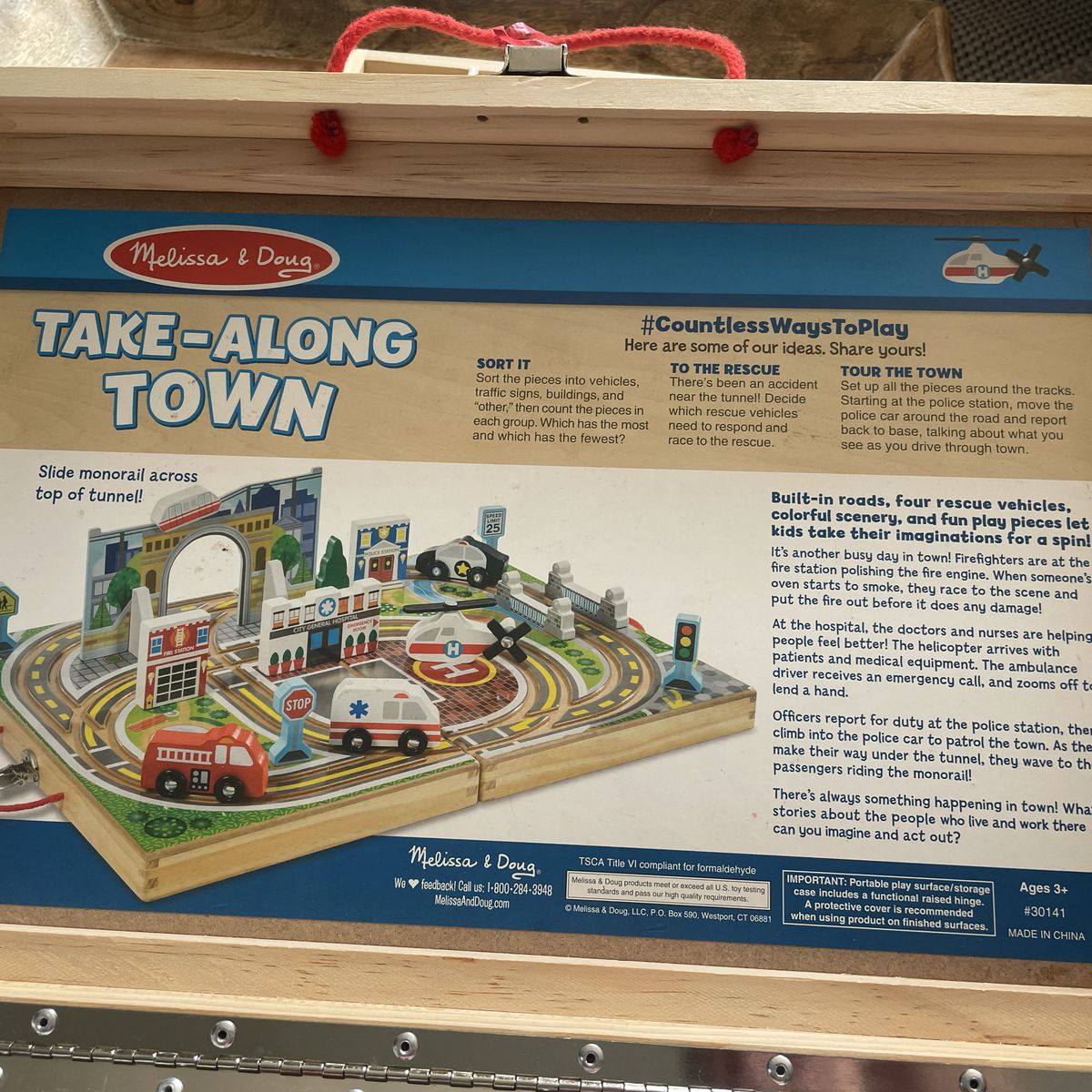 Melissa & Doug Take-Along Town Wooden Play Set