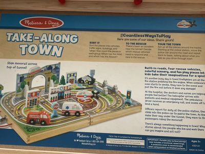 Melissa & Doug Take-Along Town Wooden Play Set