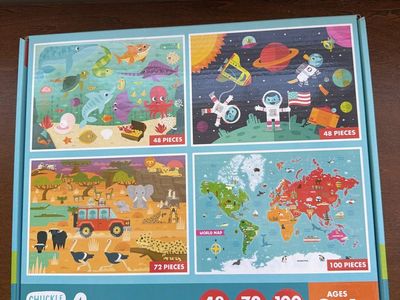 Chuckle & Roar 4-Pack Kids Puzzles (48, 72, 100 Pieces) Ages 3-6+