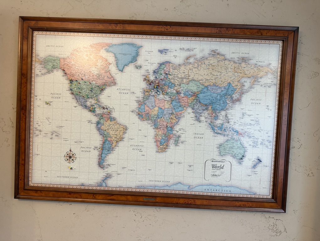 World Map With Magnets $75