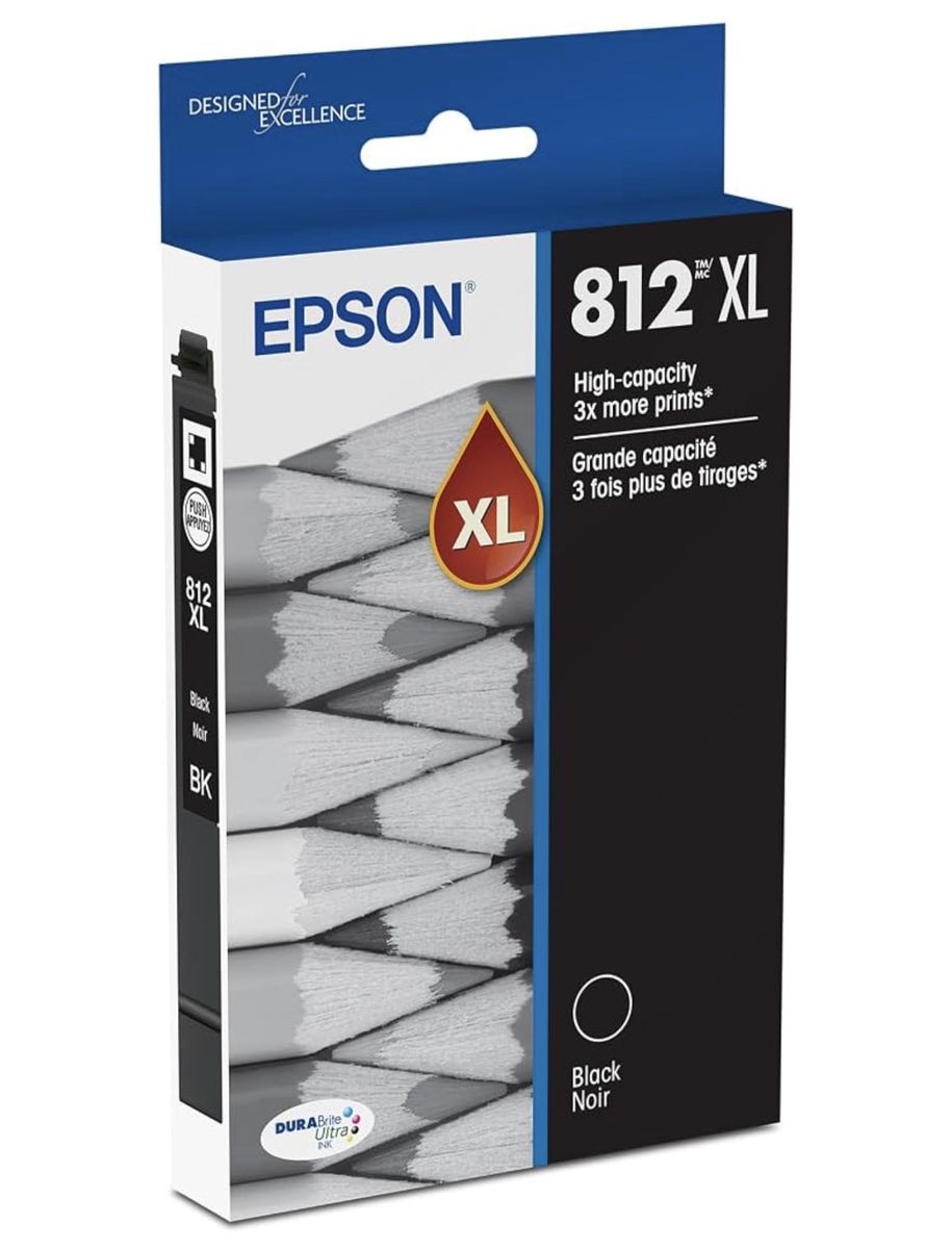 Epson 812XL Genuine High-Capacity Black Ink Cartridge