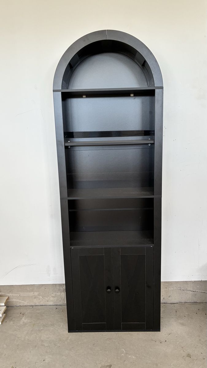 Arched Black Bookcase