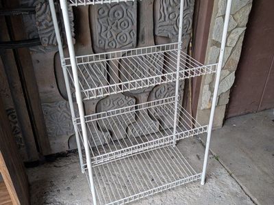 White Wire Shelving Unit 4-Tier Metal Storage Rack, Multi-purpose, Garage/Pantry Organizer