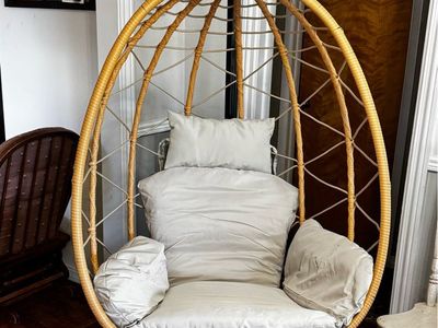Egg Chair with Stand & Cushions - Indoor/Outdoor Hanging Swing Chair