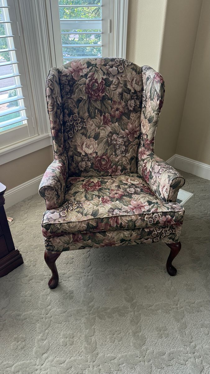 Wingback, Queen Ann style chairs in excellent condition