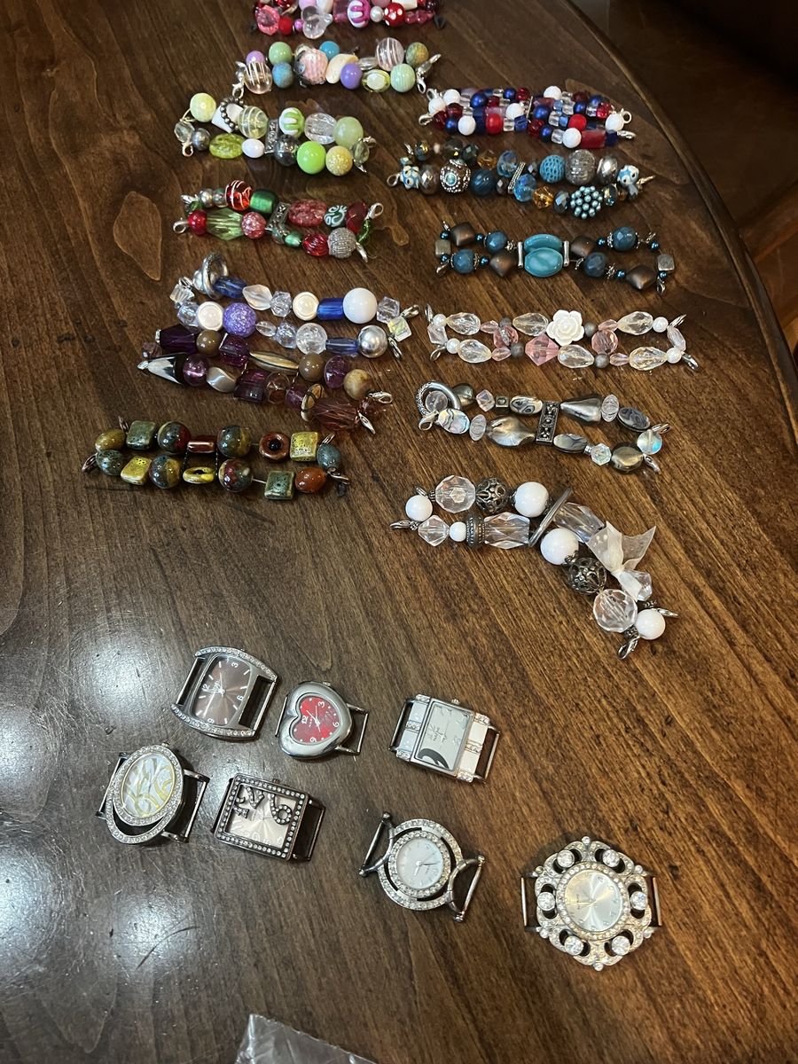Beaded watch bands & interchangeable faces