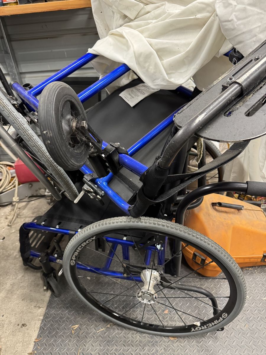 One electric wheel chair and two non electric wheel chairs